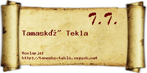 Tamaskó Tekla névjegykártya